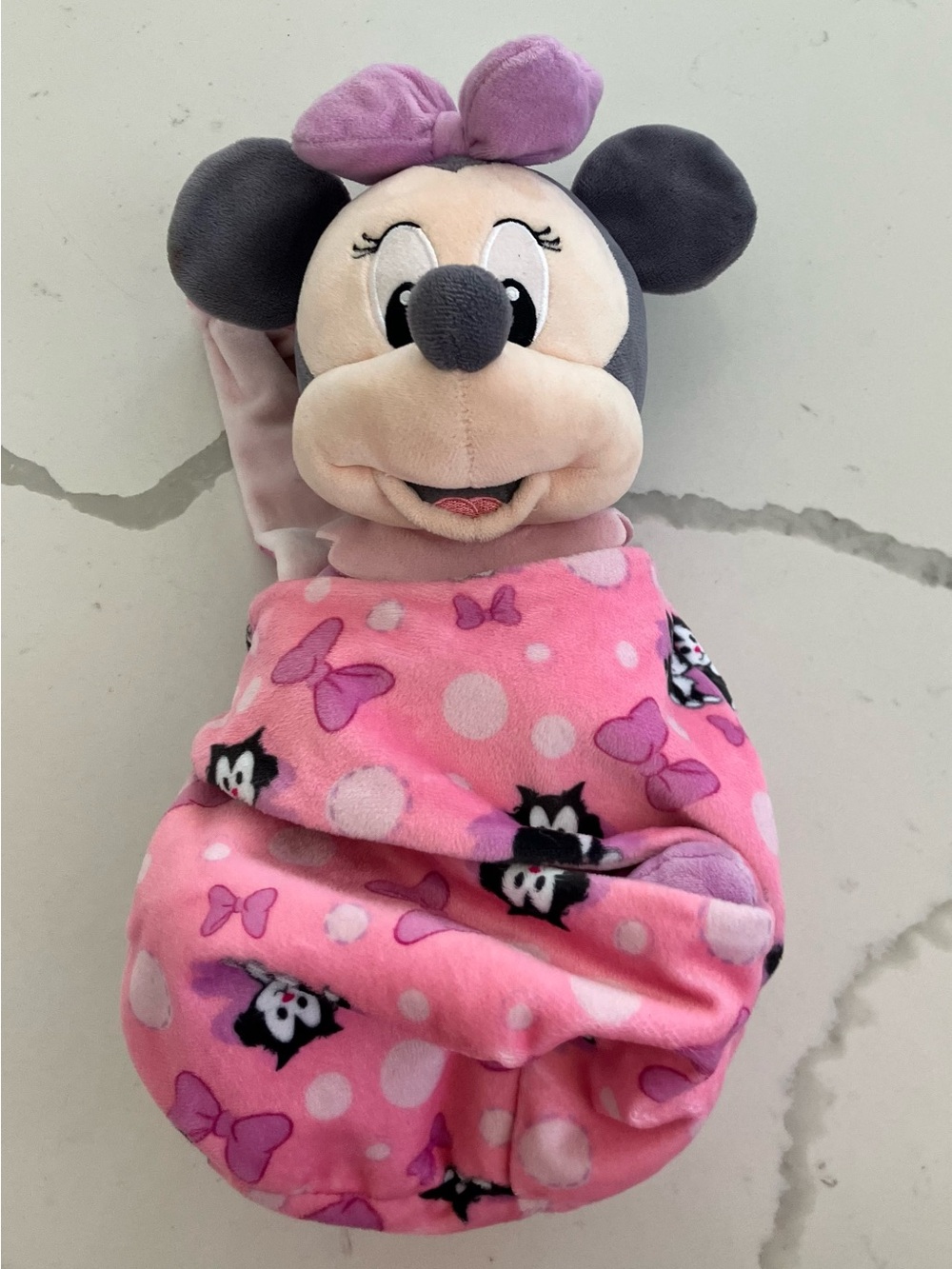 Disney Plush Tag with Pink and White Fabrics